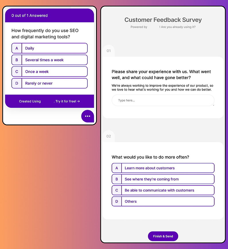 Previews of Poll and Survey Previews of Poll and Survey
