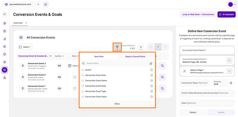 Apply Filtering to All Conversion Events