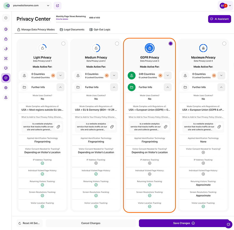 GDPR Privacy Mode GDPR Privacy Mode