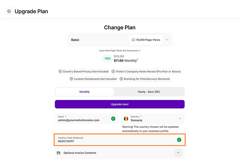 Anwendung Ihres Gutscheincodes
