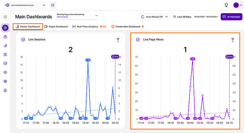 Live Page Views Report Block