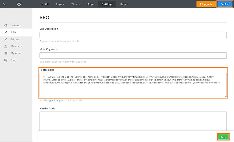 Tracking-Code hinzufügen