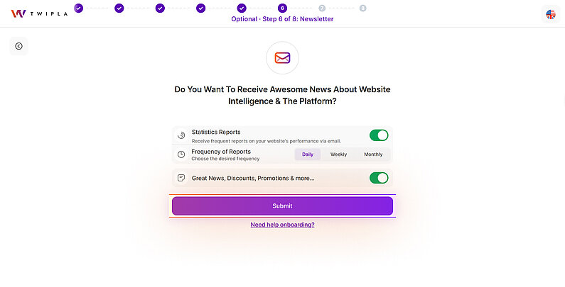 Nachrichten über Website Intelligence erhalten