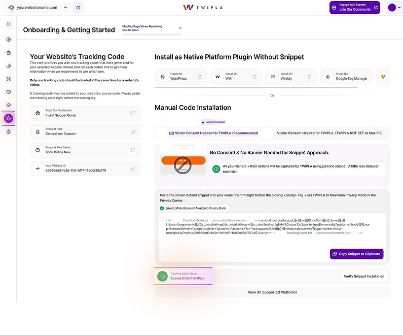 Tracking-Code erfolgreich installiert