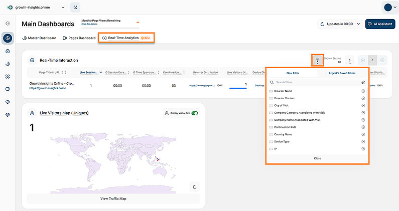 Apply Filtering to Real-Time Interaction Report Block Apply Filtering to Real-Time Interaction Report Block