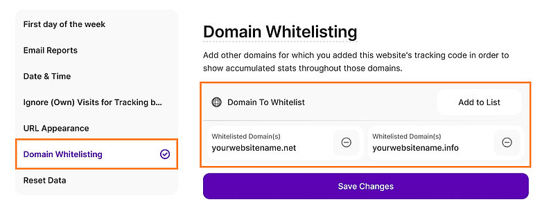 Domain zur Whitelist hinzufügen