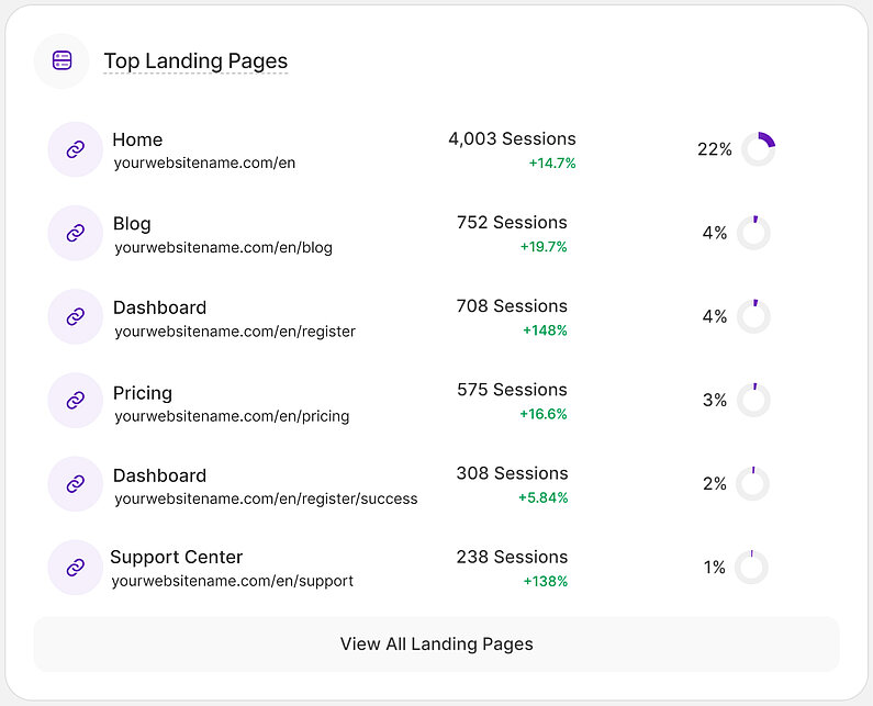Overview of the Top Landing Pages