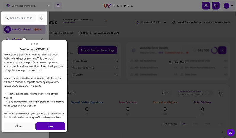 Zugang zu den wichtigsten Dashboards