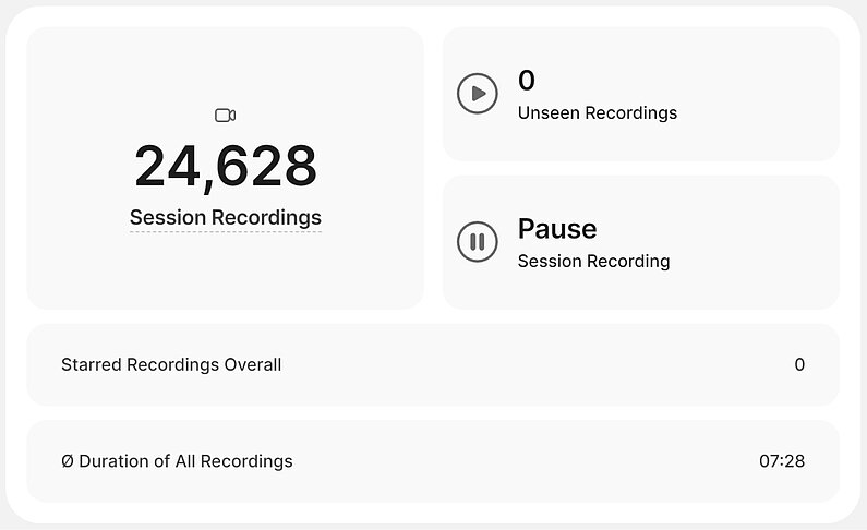 Overview of Session Recordings in the Main Dashboard