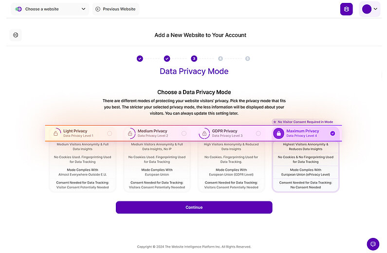 Wählen Sie Ihren Datenschutzmodus