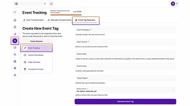 Create New Event Tag Create New Event Tag