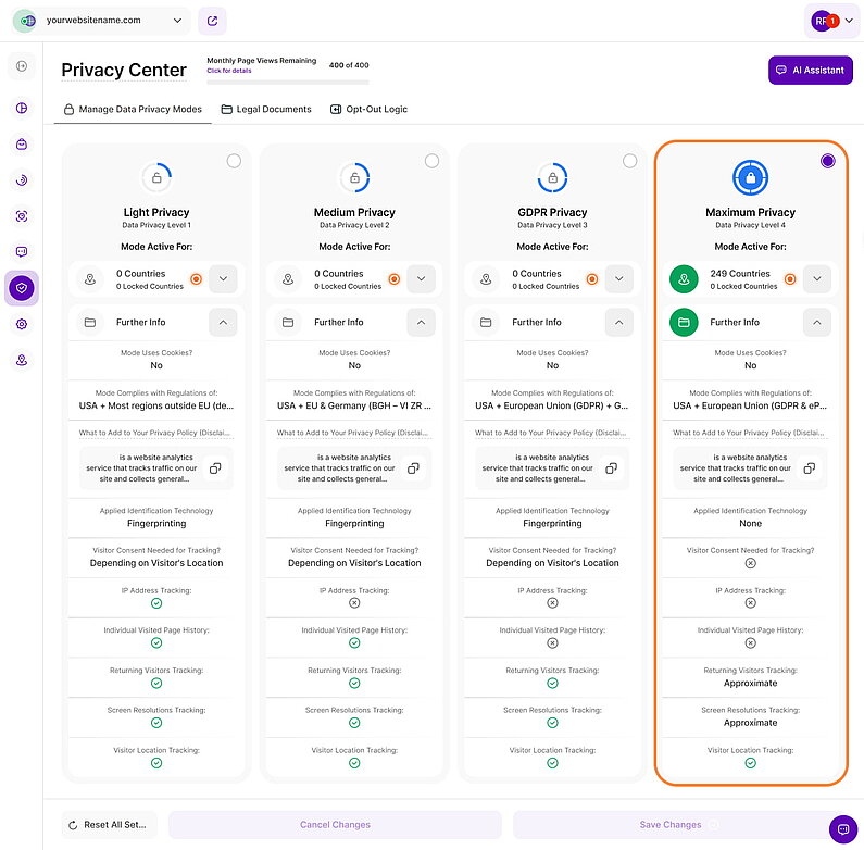 Maximum Privacy Mode Maximum Privacy Mode